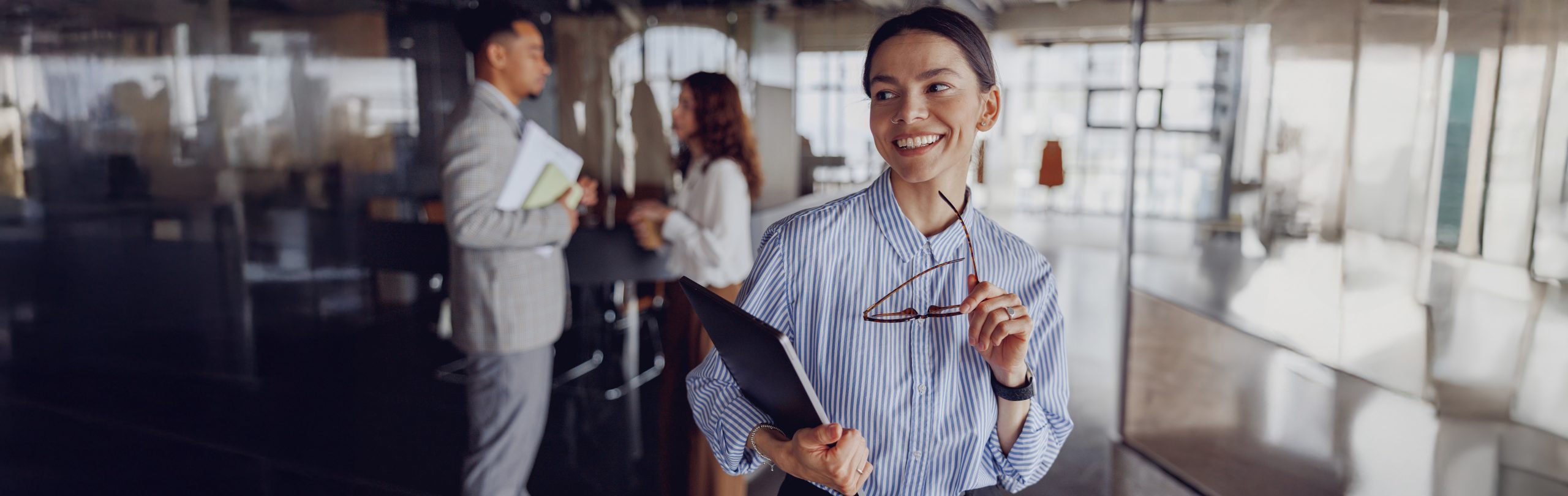 A Confident Businesswoman Thriving in a Modern Office Environment and Setting New Goals