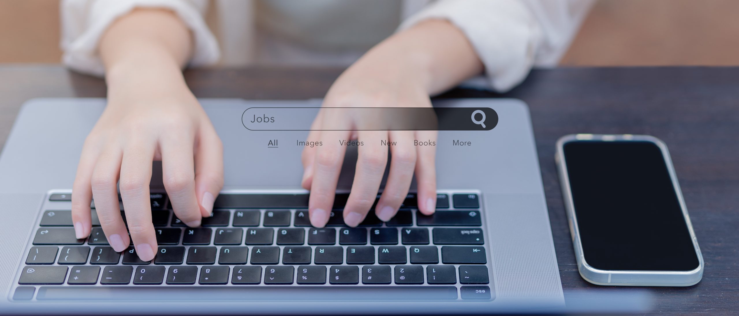 Job search concept, Woman looking at online website to apply for job, Find your career, Looking for additional caree.