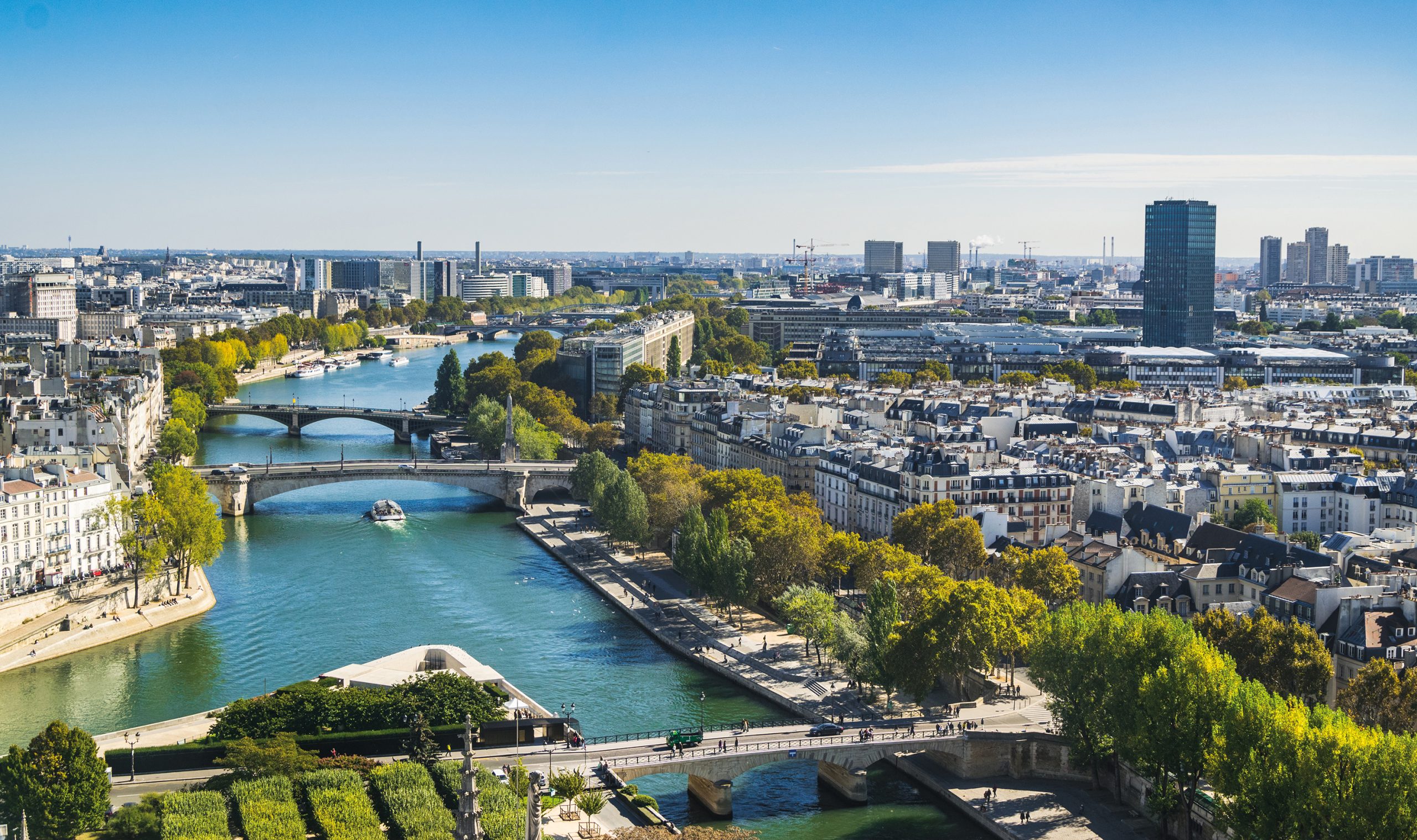PARIS, FRANCE - 02 OCTOBER 2018: View on Paris from roof of Notr