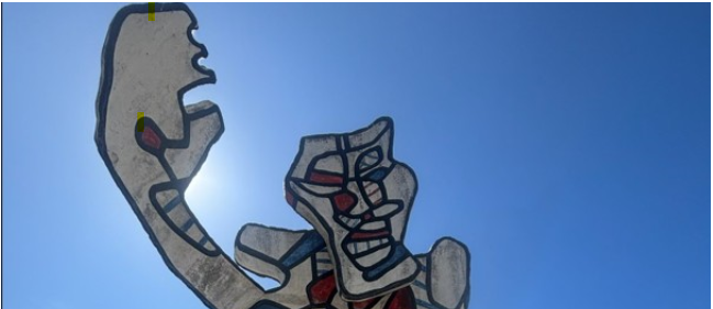 Statue L’accueillant Dubuffet avec uniquement la tête